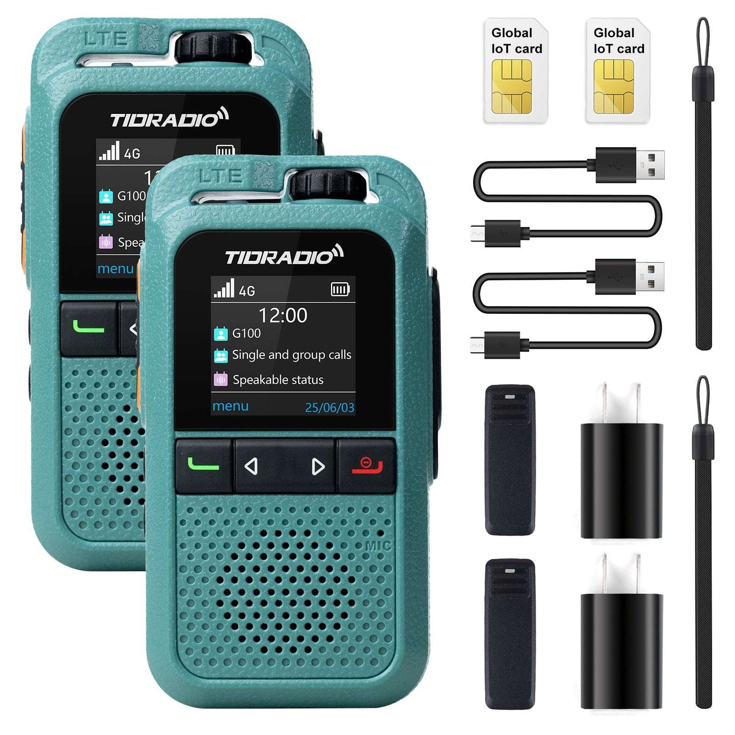 TD-G100 Global PTT Unlimited Range Walkie Talkies 4G PoC Radio with SIM Card