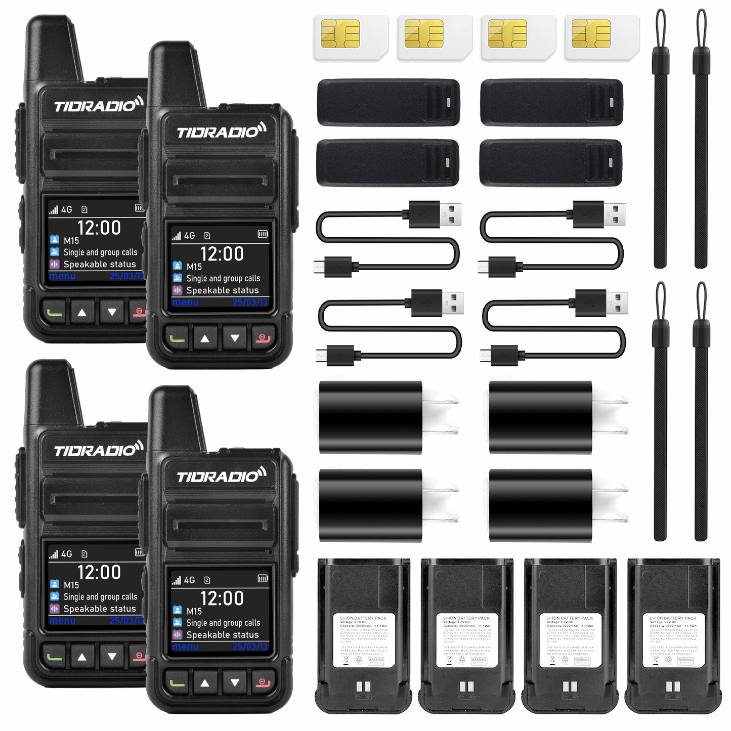 TD-M15 Global PTT Unlimited Range Walkie Talkies 4G PoC Radio with SIM Card