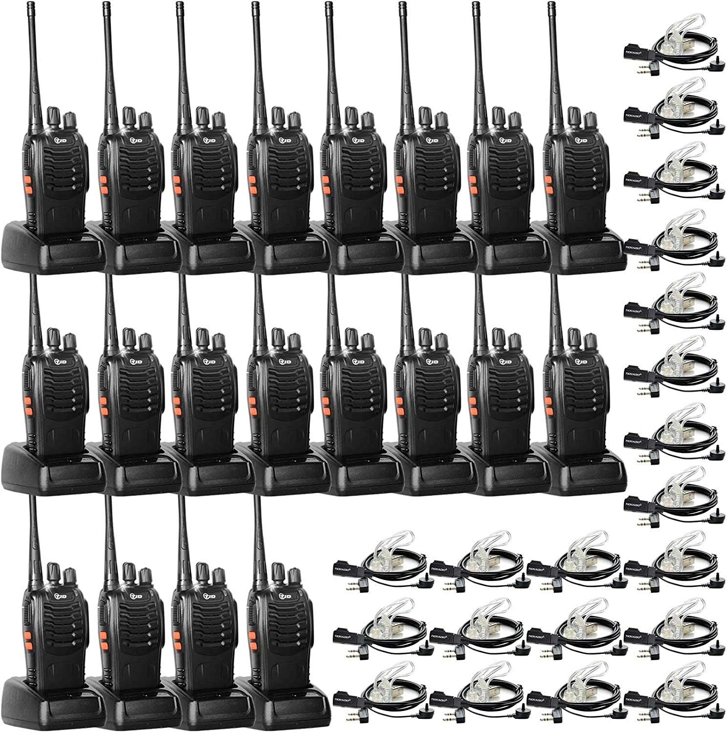 5x Tid 2 way radios hot w/headsets