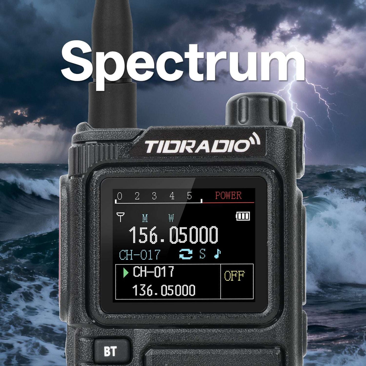 TIDRADIO TD-H9 10W Ham & GMRS Handheld Radio — Unlocked, APRS & GPS Tracker, Spectrum Analyzer, 128MB Large Memory, SMS Texting, Customizable Screen, Global Repeater Compatible, Bluetooth, AM Airband, Programmable, Long-Range, Upgradable Firmware