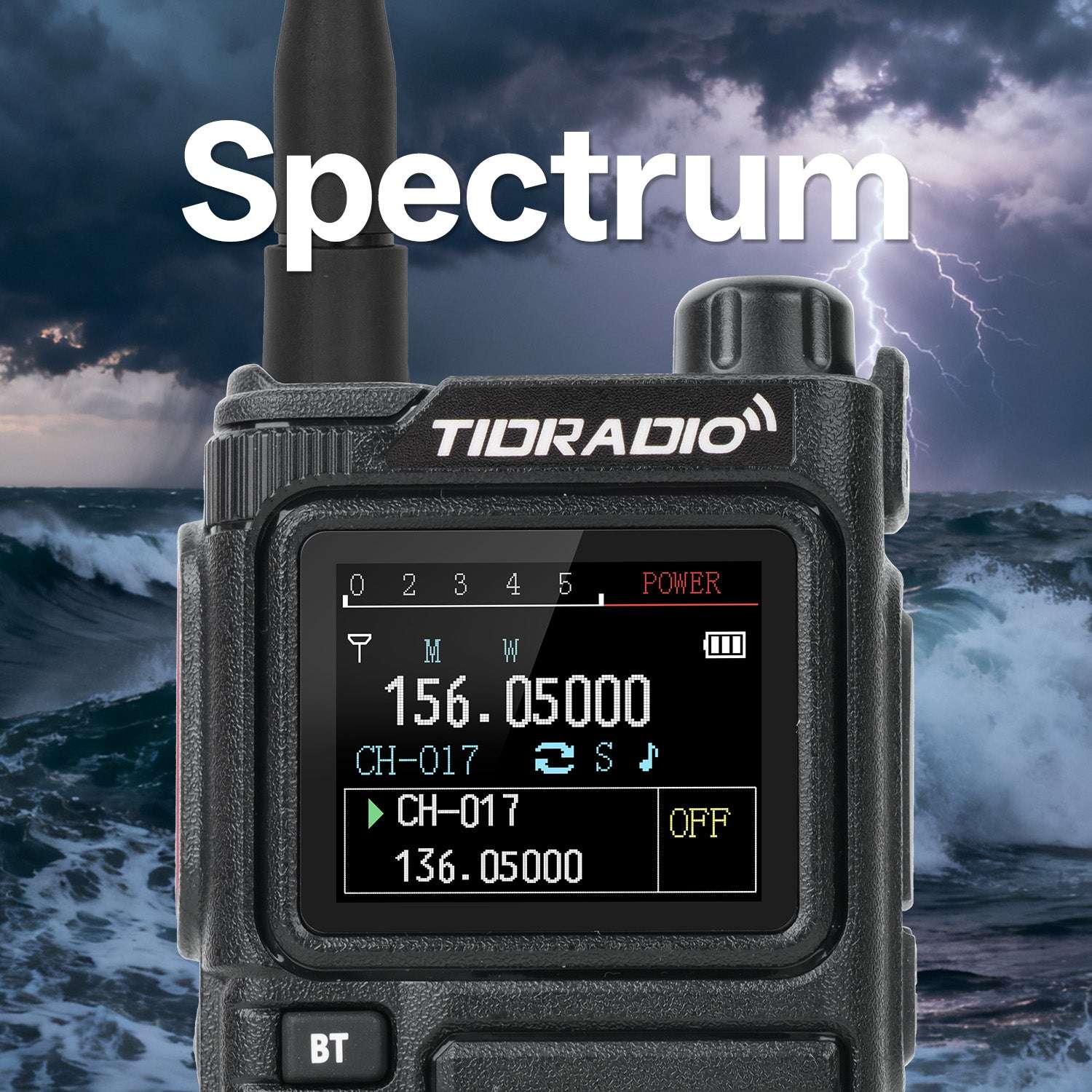 TIDRADIO TD-H9 10W Ham & GMRS Handheld Radio — Unlocked, APRS & GPS Tracker, Spectrum Analyzer, 128MB Large Memory, SMS Texting, Customizable Screen, Global Repeater Compatible, Bluetooth, AM Airband, Programmable, Long-Range, Upgradable Firmware