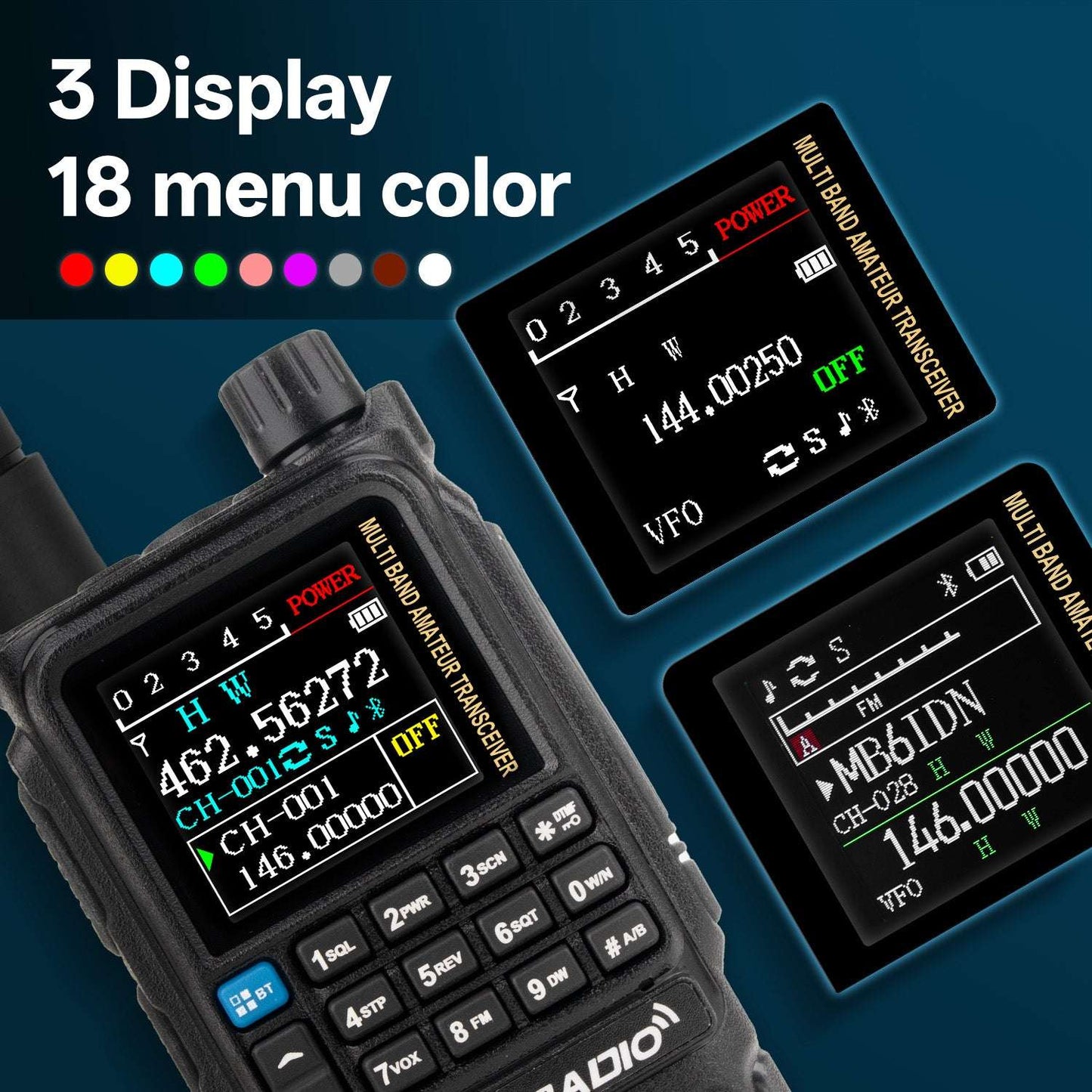 Unlocked Ham GMRS Radio TIDRADIO TD H3 Plus Bluetooth Headphone Connectable Wireless Programming Multi Band Walkie Talkies Long Range NOAA Radio Handheld Survival Gear Hunting Camping Outdoor Communication Device