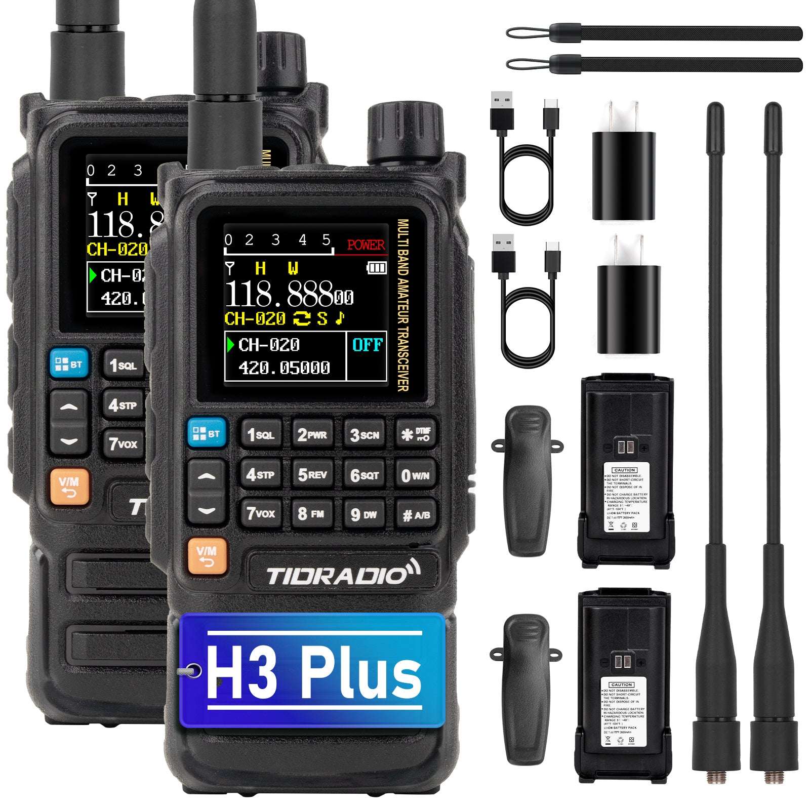 New Upgraded TIDRADIO H3 Plus Ham GMRS Unlocked Global Repeater Bluetooth Answerphone Air Band Long Range Wireless Programming AM airband  Wireless  Portable Radio with Upgradable firmware