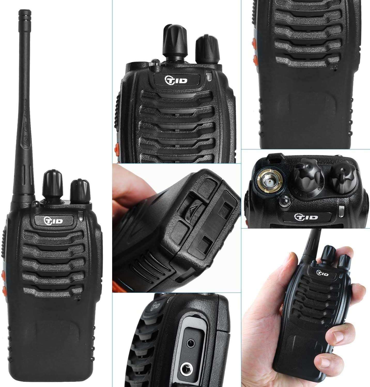 Tidradio TD-V2 (20 Packs) 2 Way Radios Walkie Talkies Long Range Hand Free with Flashilght Rechargeable for Business or Family