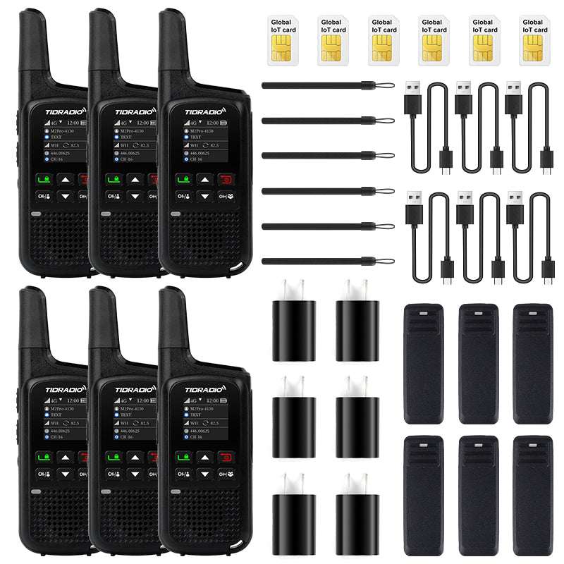 TIDRADIO 2w TD-M2 PRO Unlocked Global Walkie Talkie Long Range 4G LTE Cellular Network PoC Radios FRS Dual Mode Standby PTT Free SIM Card Platform Odmaster Comlins