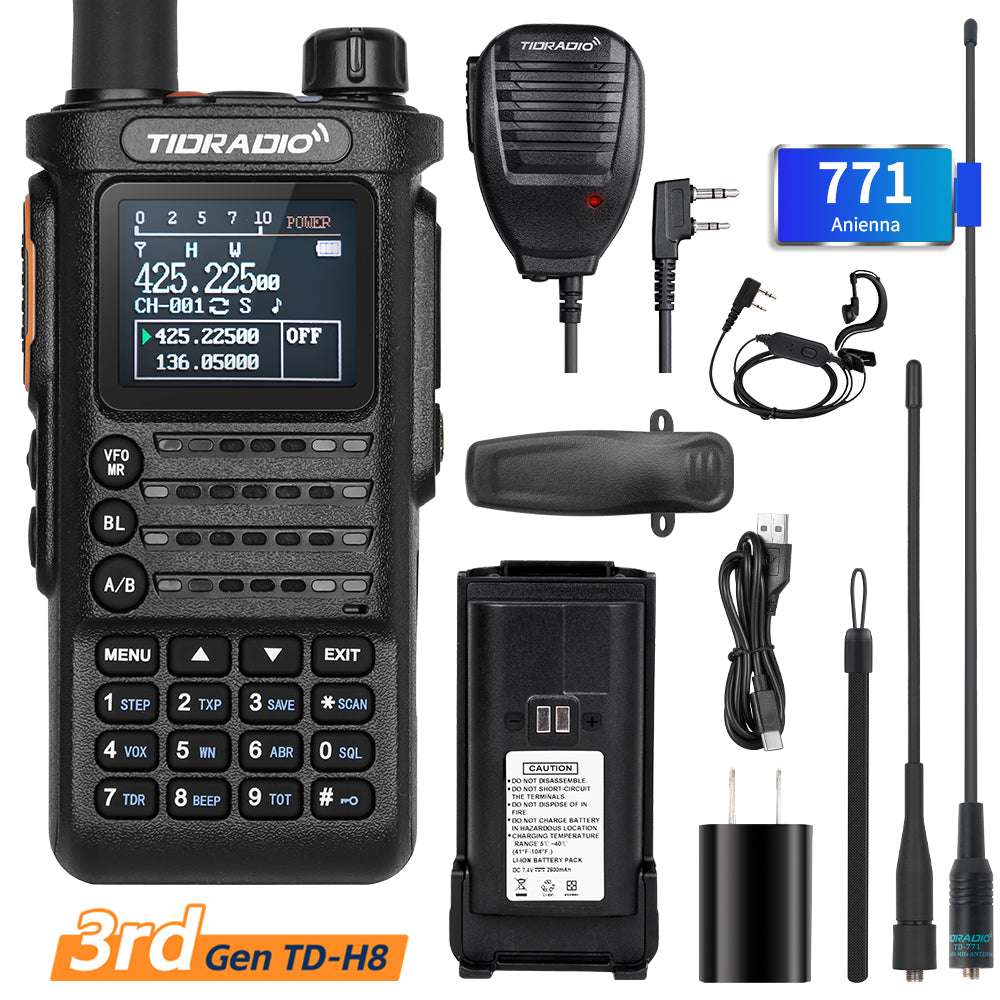3rd Gen TD-H8 10W Ham GMRS Radio Handheld 8-Band