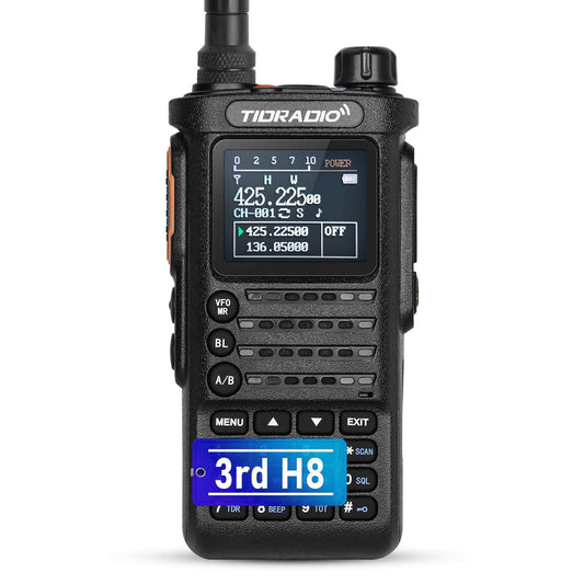 TIDRADIO Gen 3rd TD H8 Ham GMRS Unlocked Radio Multi-Band Two Way Radio with AirBand & TD-771 Long Antenna,  USB-C Charging,2500mAh Battery, One Key Frequency Match, DTMF FM AM NOAA VOX SCAN  ,Walkie Talkies