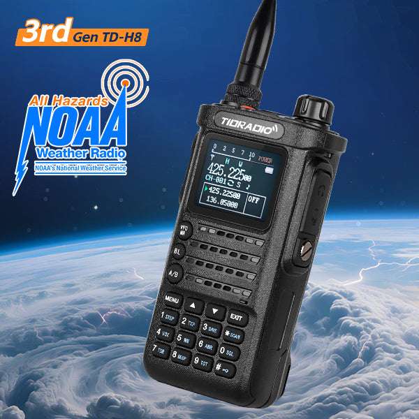 TIDRADIO Gen 3rd TD H8 Ham GMRS Unlocked Radio Multi-Band Two Way Radio with AirBand & TD-771 Long Antenna, USB-C Charging,2500mAh Battery, One Key Frequency Match, DTMF FM AM NOAA VOX SCAN ,Walkie Talkies