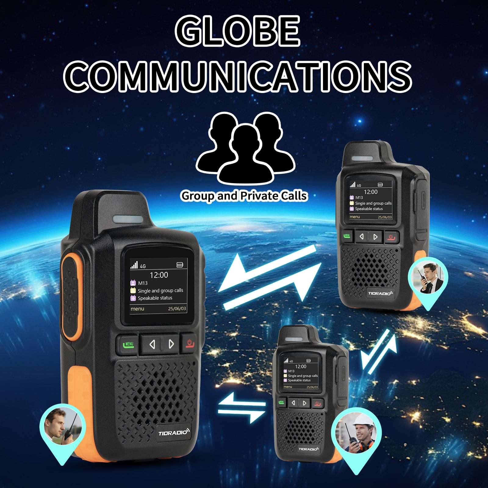 TIDRADIO TD M13 Global POC Radio with 1‑Year SIM Card – 4G LTE Walkie Talkie, 5000‑Mile Long‑Range IP67 Waterproof Two Way Radio with free app platform odmaster