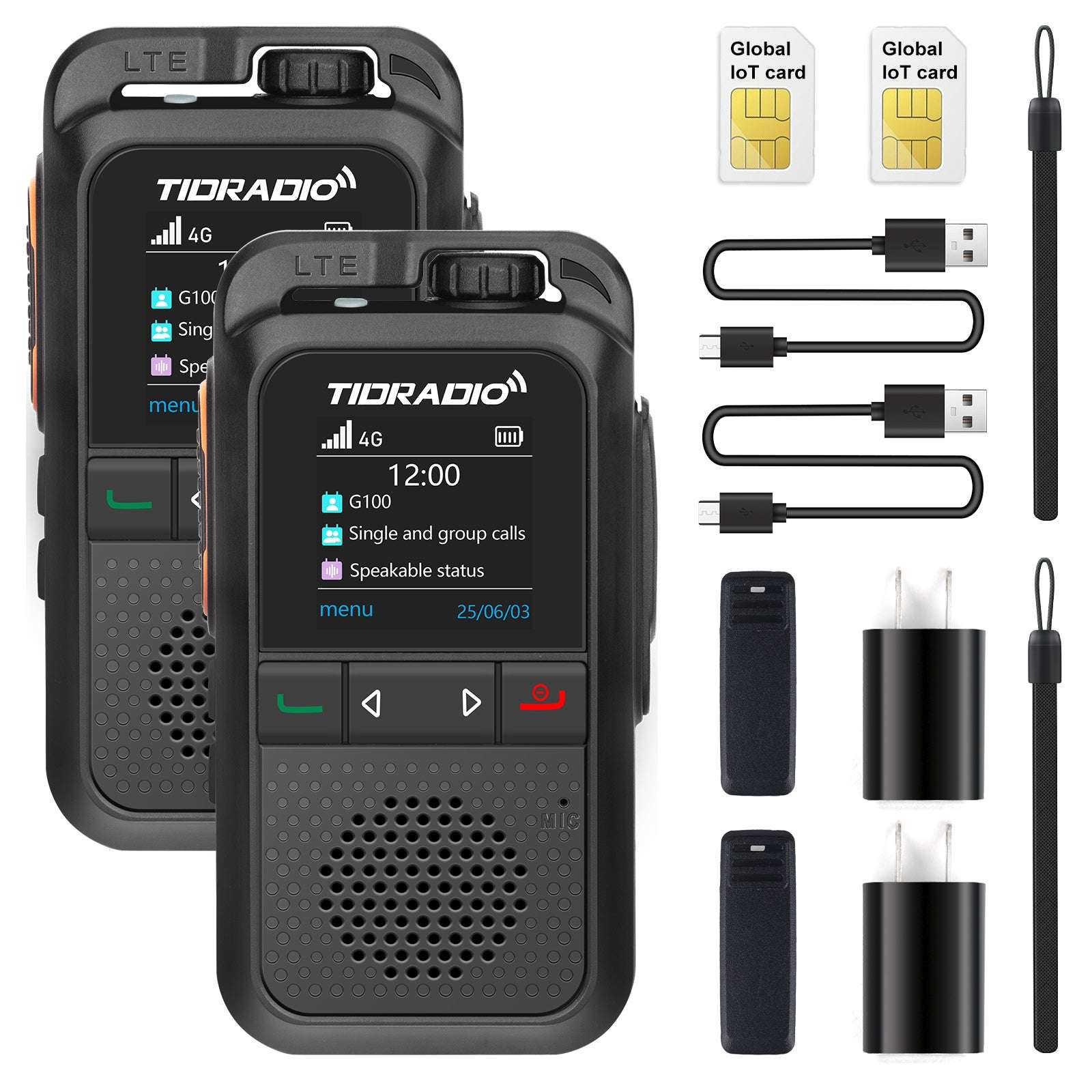 TIDRADIO TD G100 Global POC Radio with 1‑Year SIM Card – 4G LTE Walkie Talkie, 6000‑Mile Long‑Range IP67 Waterproof PTT Radio with free app odmaster