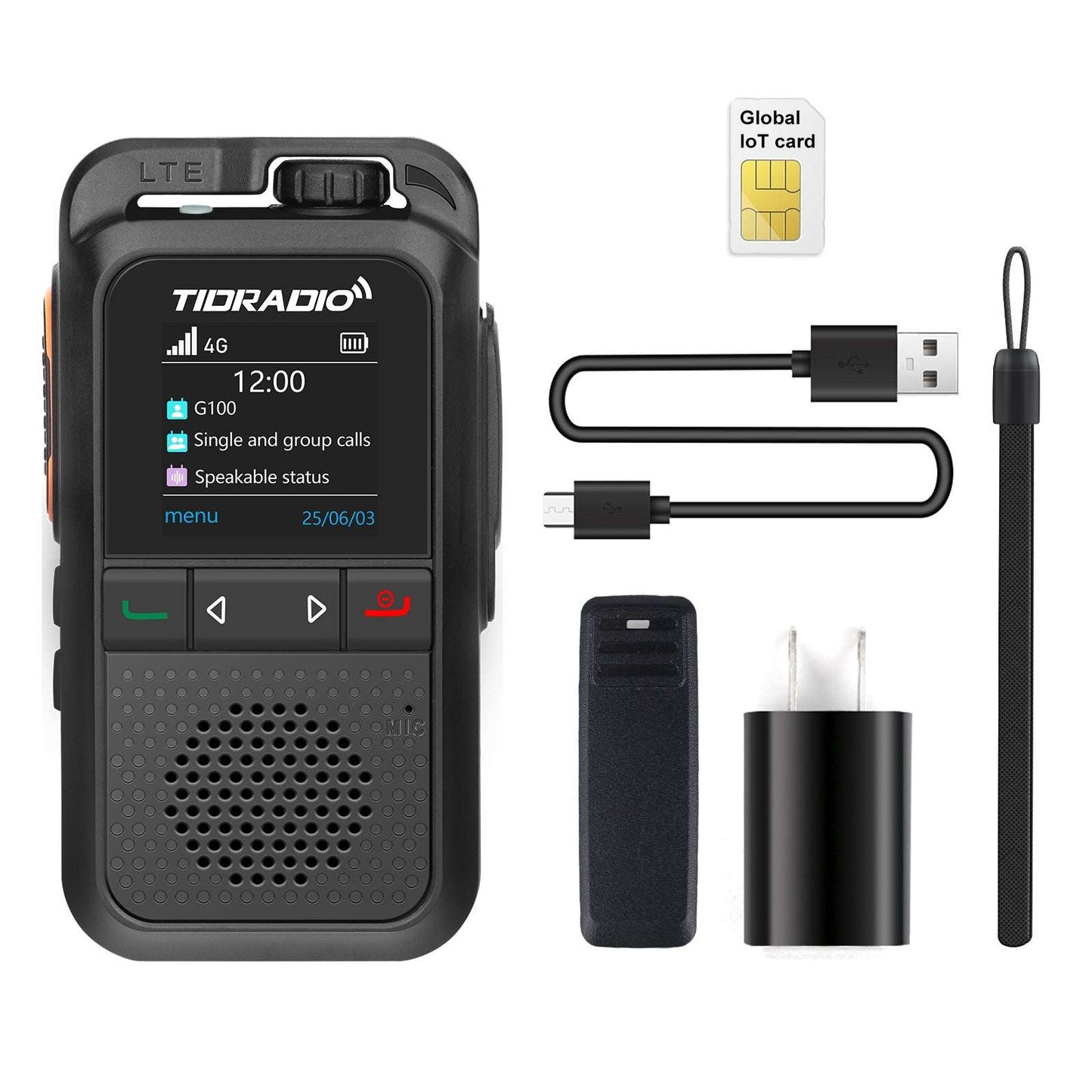 TIDRADIO TD G100 Global POC Radio with 1‑Year SIM Card – 4G LTE Walkie Talkie, 6000‑Mile Long‑Range IP67 Waterproof PTT Radio with free app odmaster 1 Pack