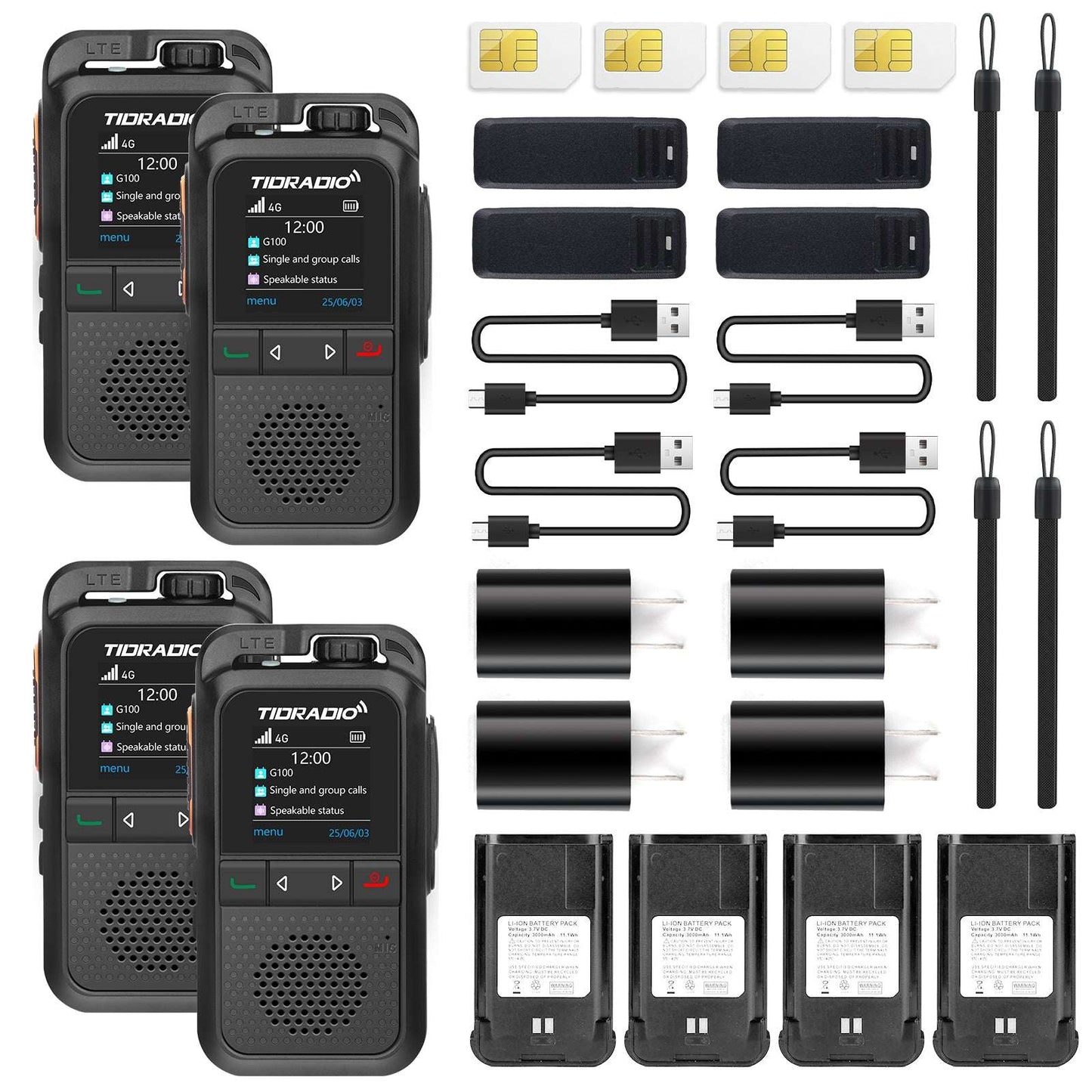 TIDRADIO TD G100 Global POC Radio with 1‑Year SIM Card – 4G LTE Walkie Talkie, 6000‑Mile Long‑Range IP67 Waterproof PTT Radio with free app odmaster