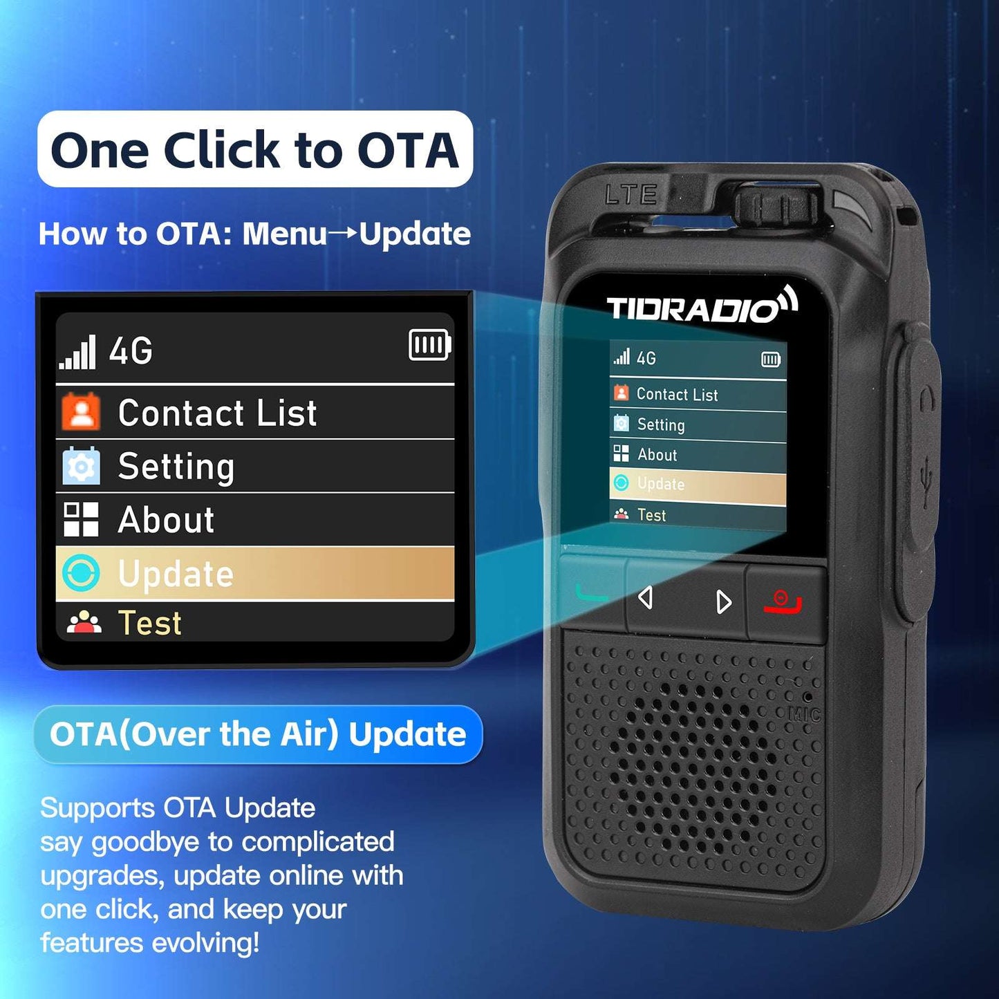 TIDRADIO TD G100 Global POC Radio with 1‑Year SIM Card – 4G LTE Walkie Talkie, 6000‑Mile Long‑Range IP67 Waterproof PTT Radio with free app odmaster
