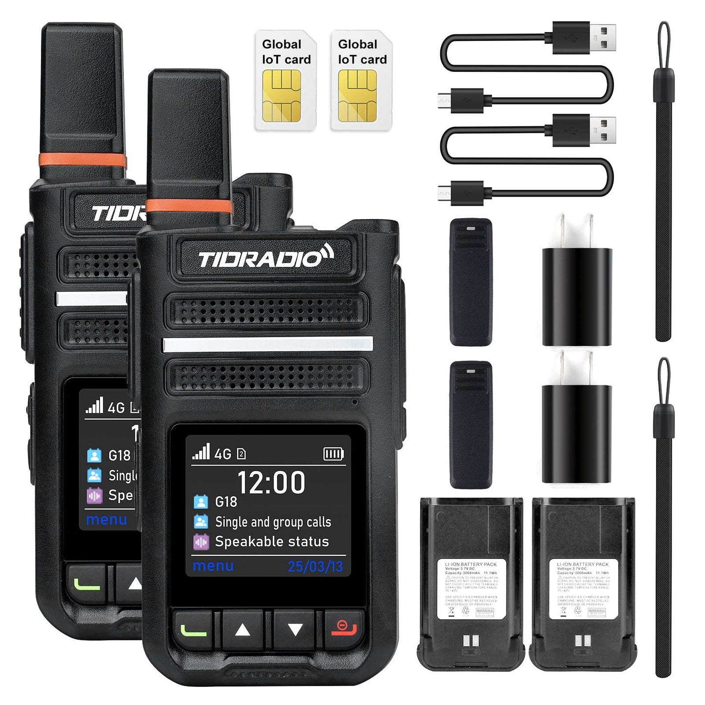 TIDRADIO TD-G18 Global Walkie Talkies Unlimited Range Compatible with TD-M15 TD-M13, TD-G100 , Long Distance 6000 Miles 4G LTE POC Radio, Nationwide PTT Two Way Radio with sim Card Free Platform Odmaster