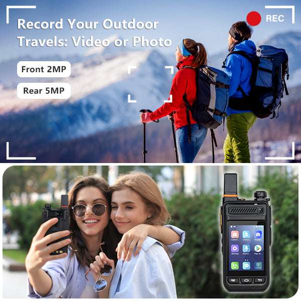TIDRADIO TD-G860 PoC Walkie Talkie, Android 7.1 Public Network Radio, 4G LTE/Wi-Fi, 2.8" Touchscreen, Dual SIM, GPS & SOS, Dual Camera for Photo & Video, IP65 Waterproof, NFC, Bluetooth, 1GB+8GB, Supports Video Calling & Zello