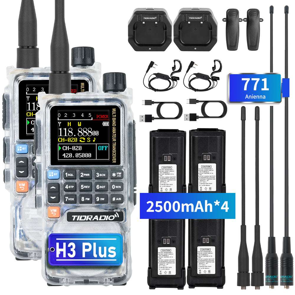 TIDRADIO TD-H3 Plus 5W High Power Ham GMRS Unlocked Receiver Global Repeater Bluetooth Air Band Long Range Wireless Programming AM FM airband Wireless Portable Radio with Upgradable firmware