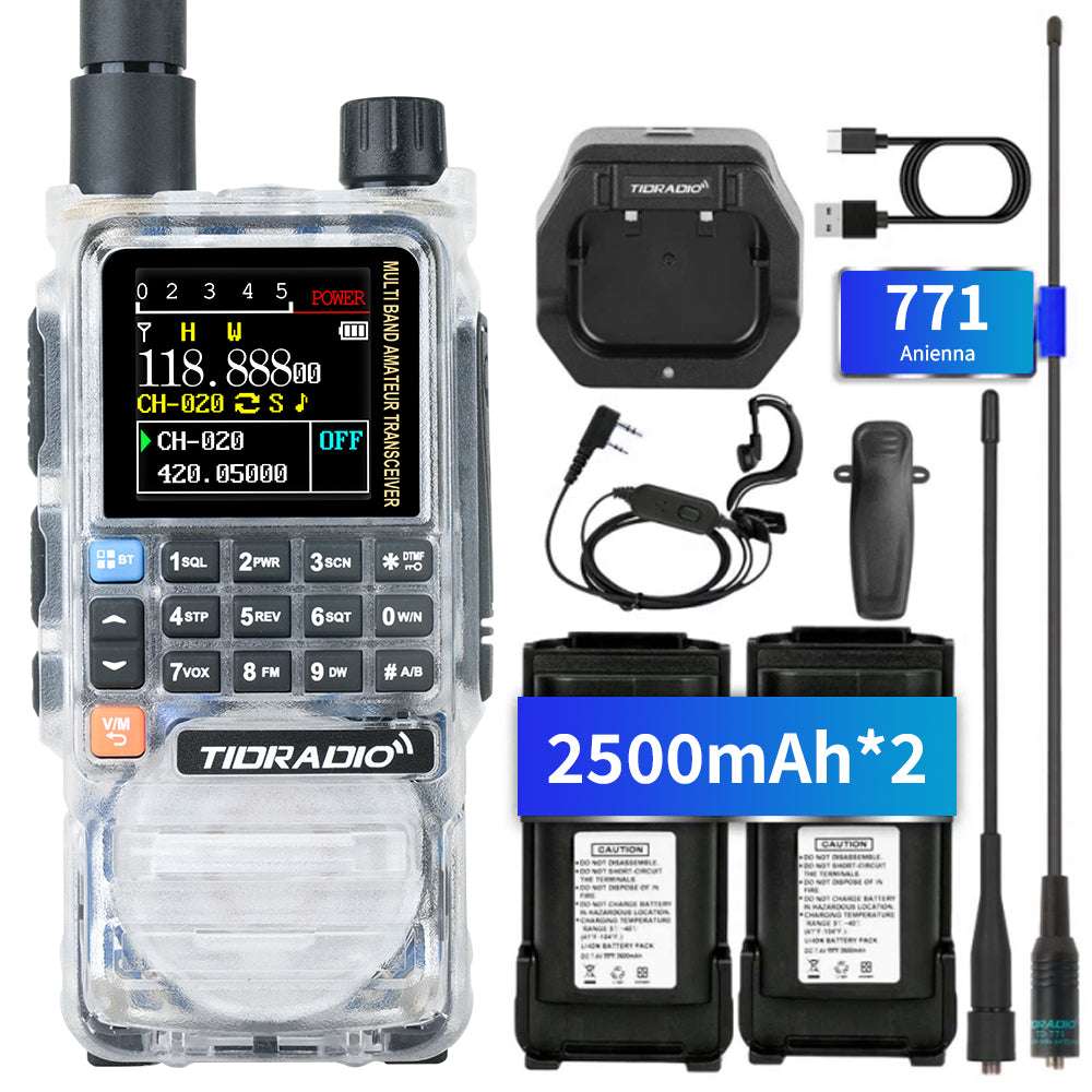 TIDRADIO TD-H3 Plus 5W High Power Ham GMRS Unlocked Receiver Global Repeater Bluetooth Air Band Long Range Wireless Programming AM FM airband Wireless Portable Radio with Upgradable firmware