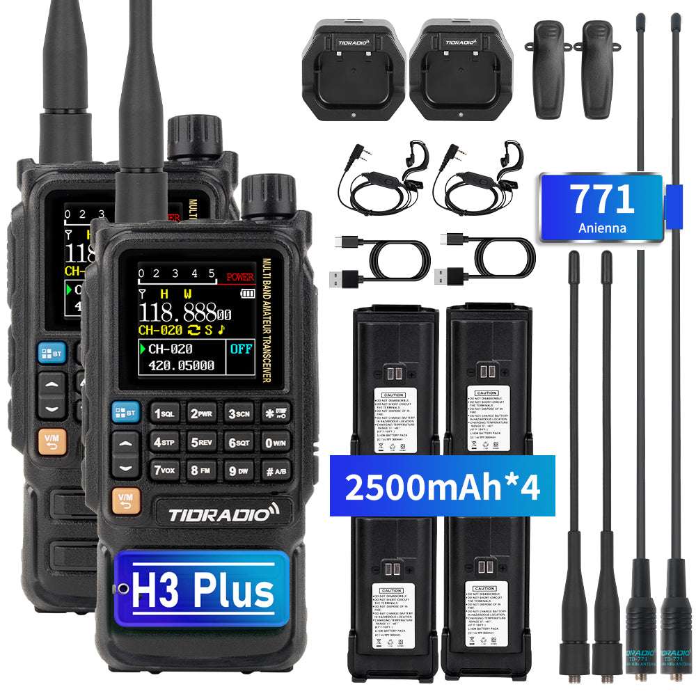 TIDRADIO TD-H3 Plus 5W High Power Ham GMRS Unlocked Receiver Global Repeater Bluetooth Air Band Long Range Wireless Programming AM FM airband  Wireless  Portable Radio with Upgradable firmware