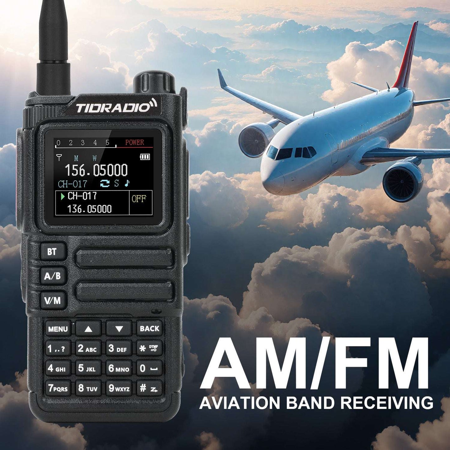 TIDRADIO TD-H9 10W Ham & GMRS Handheld Radio — Unlocked, APRS & GPS Tracker, Spectrum Analyzer, 128MB Large Memory, SMS Texting, Customizable Screen, Global Repeater Compatible, Bluetooth, AM Airband, Programmable, Long-Range, Upgradable Firmware