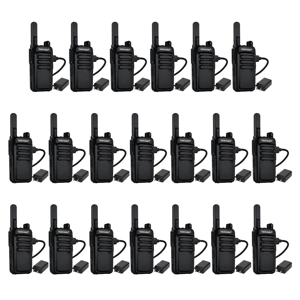 TIDRADIO TD M7 Walkie Talkies Long Range 20 Pack Rechargeable Two Way Radios for Adults with Bluetooth Earpiece Mic Noise Reduction 2000mAh Battery