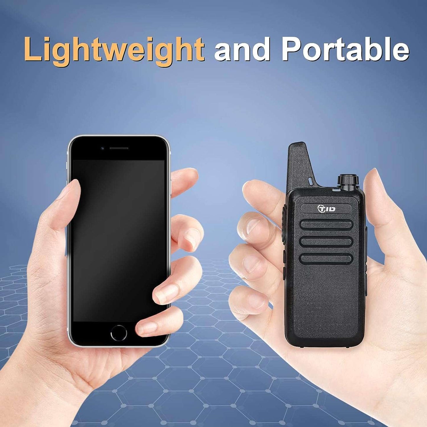 TIDRADIO td-m8s M8s Rechargeable VOX License-Free FRS Family Two-Way Radio Walkie Talkies for Home, Office, School and Business โ License Free PMR446 General Mobile Radio Service Personal Communication Portable Handheld Radios with Earpiece, Wireless Ear Microphone, Business Dispatch, Hospitality, Security, Construction, Event Management, Retail, Restaurant, Hotel, Church, Warehouse, Campus, Outdoor Camping, Hiking, Hunting, Marine Boat, Vehicle, Tourism, Golf, Ski Resort, Theme Park, Emergency Response, Pu