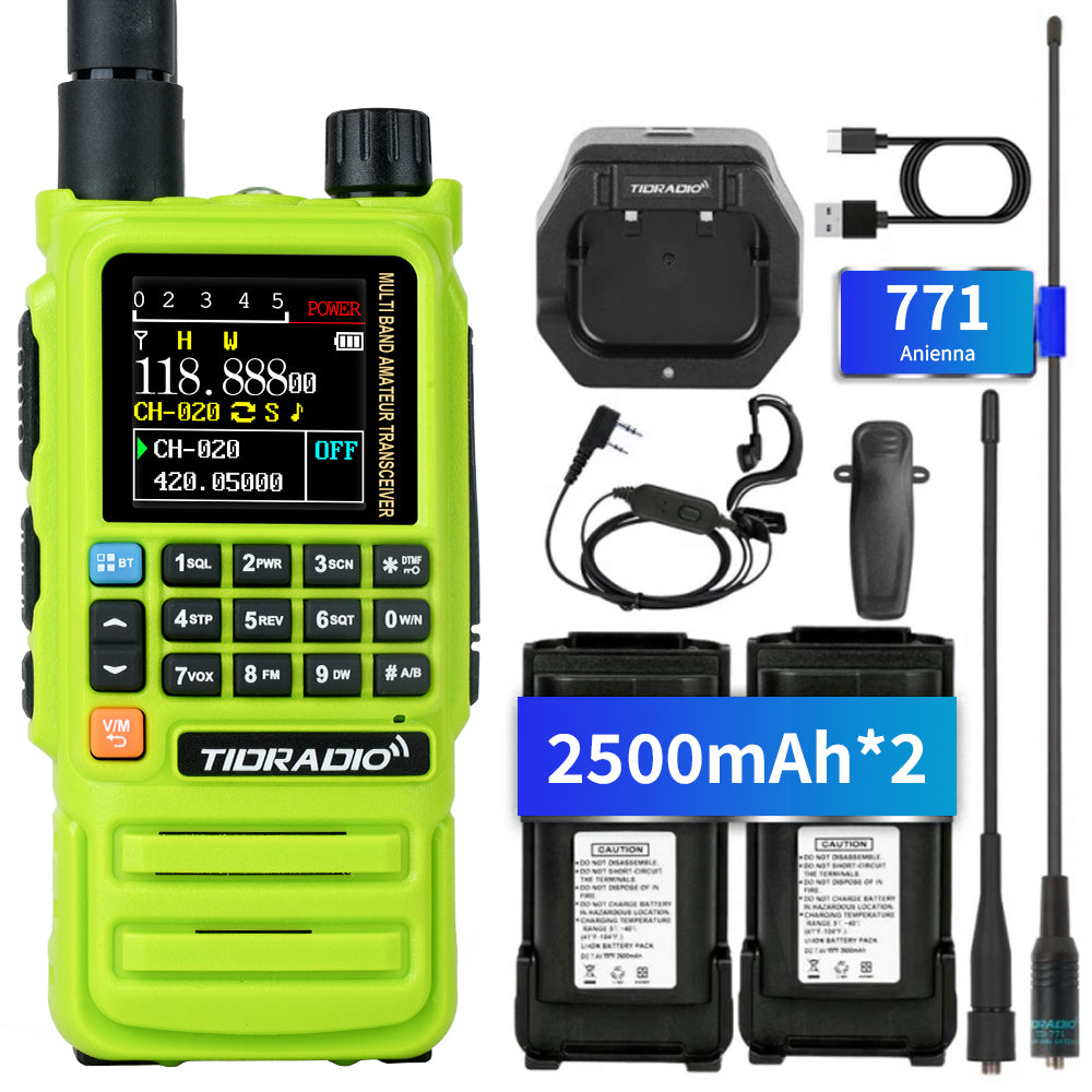 TIDRADIO TD-H3 Plus 5W High Power Ham GMRS Unlocked Receiver Global Repeater Bluetooth Air Band Long Range Wireless Programming AM FM airband Wireless Portable Radio with Upgradable firmware