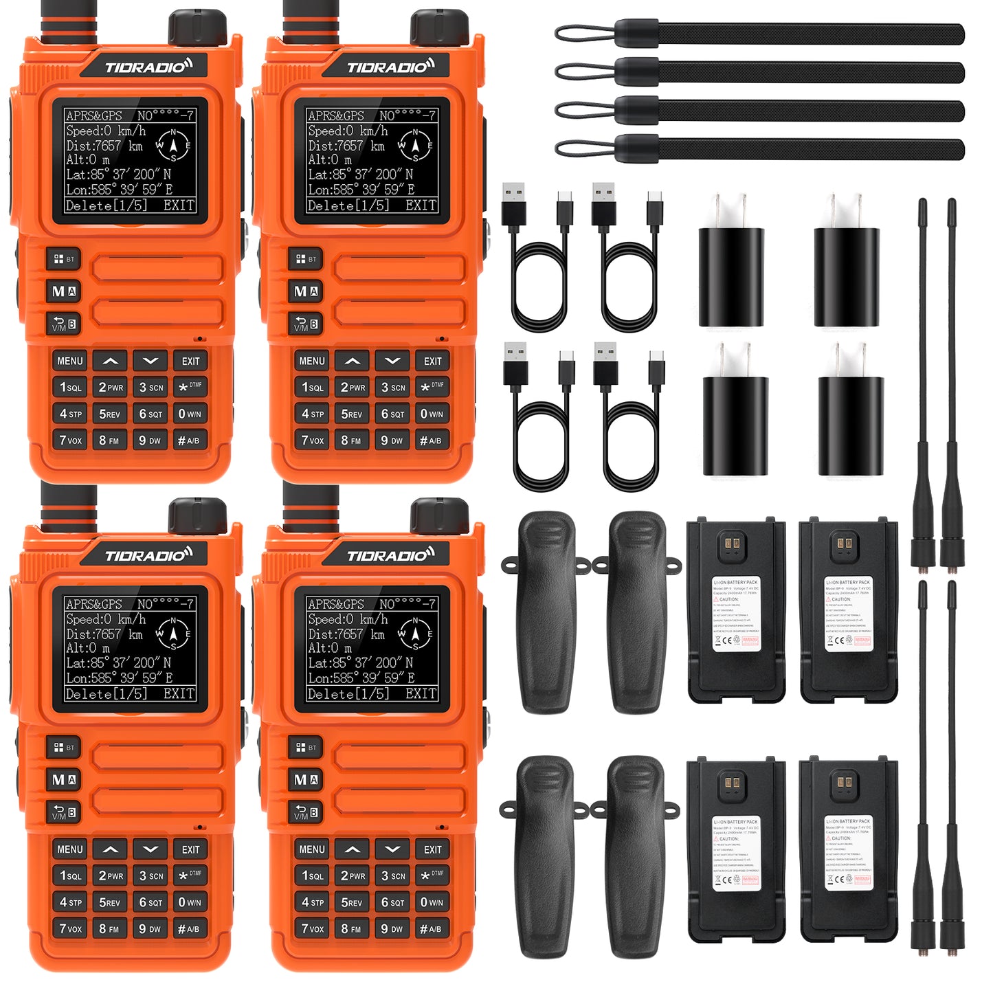 TIDRADIO TD H9 10W APRS GPS UHF VHF AM FM Handheld Radio Wireless Programming SMS Text HAM GMRS Long Range Walkie Talkie Orange
