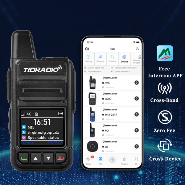 TIDRADIO TD‑M15 Global Cat‑1 POC Radio with 1‑Year SIM Card – 4G LTE Walkie Talkie, 5000‑Mile Long‑Range IP67 Waterproof PTT Radio for Hiking, Camping & Outdoor Security