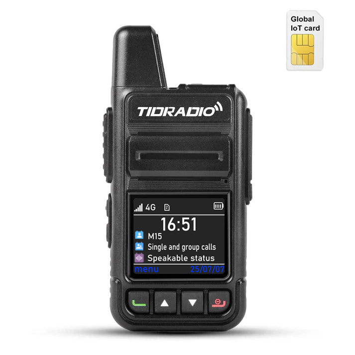 TD-M15 Global PTT Unlimited Range Walkie Talkies 4G PoC Radio with SIM Card