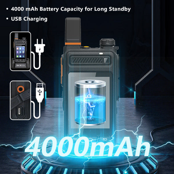TIDRADIO TD-G860 PoC Walkie Talkie, Android 7.1 Public Network Radio, 4G LTE/Wi-Fi, 2.8" Touchscreen, Dual SIM, GPS & SOS, Dual Camera for Photo & Video, IP65 Waterproof, NFC, Bluetooth, 1GB+8GB, Supports Video Calling & Zello