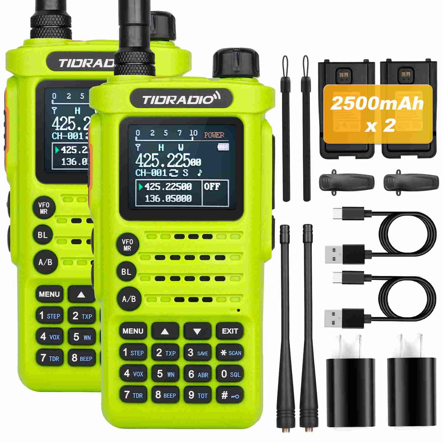 TIDRADIO Gen2 TD-H8 10W Unlocked GMRS Ham 2 WAY Radio Handheld, APP Wireless Programming, NOAA Weather Long Range Walkie Talkies 2500mAh Battery, Portable Two-Way Radios with Programming Cable& Speaker Mic-2pack