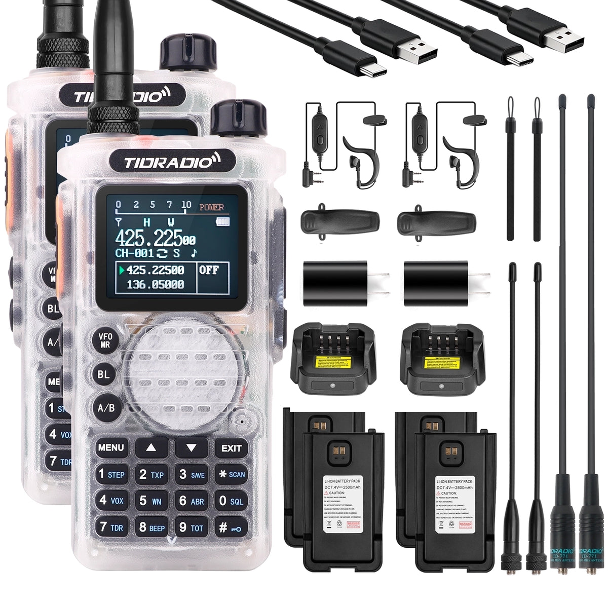 TIDRADIO TD-H8 Plus Ham GMRS Unlocked Radio Handheld, Bluetooth-Headphone-connectable, AM, FM, UHF, VHF, NOAA, SMS