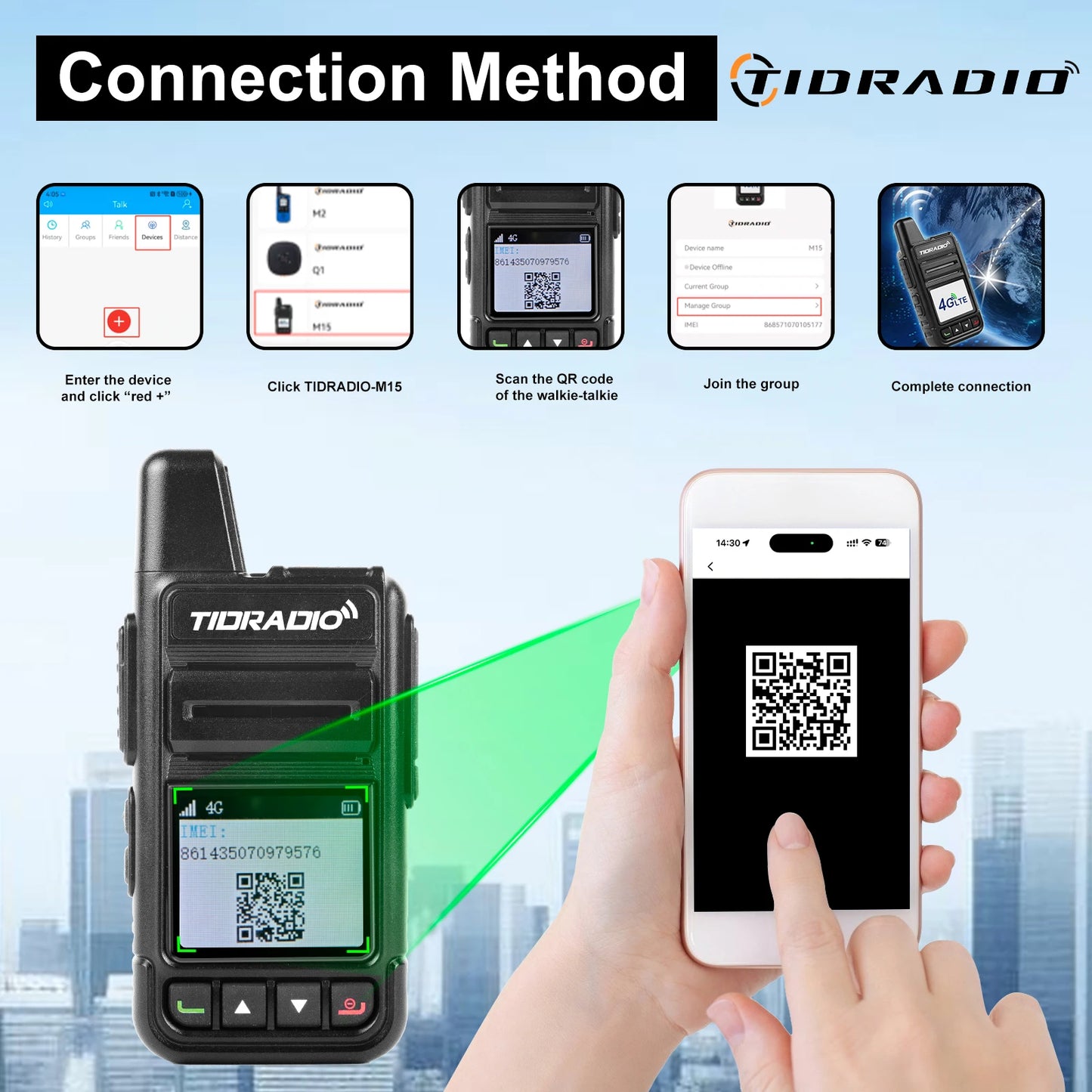 M15 Global POC Radio with 1 Year IoT Card Walkie Talkie Long Range 4G Network 5000 Miles for Hiking and Camping