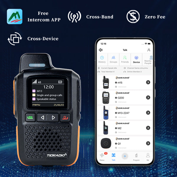 TIDRADIO TD M13 Global POC Radio with 1‑Year SIM Card – 4G LTE Walkie Talkie, 5000‑Mile Long‑Range IP67 Waterproof Two Way Radio with free app platform odmaster