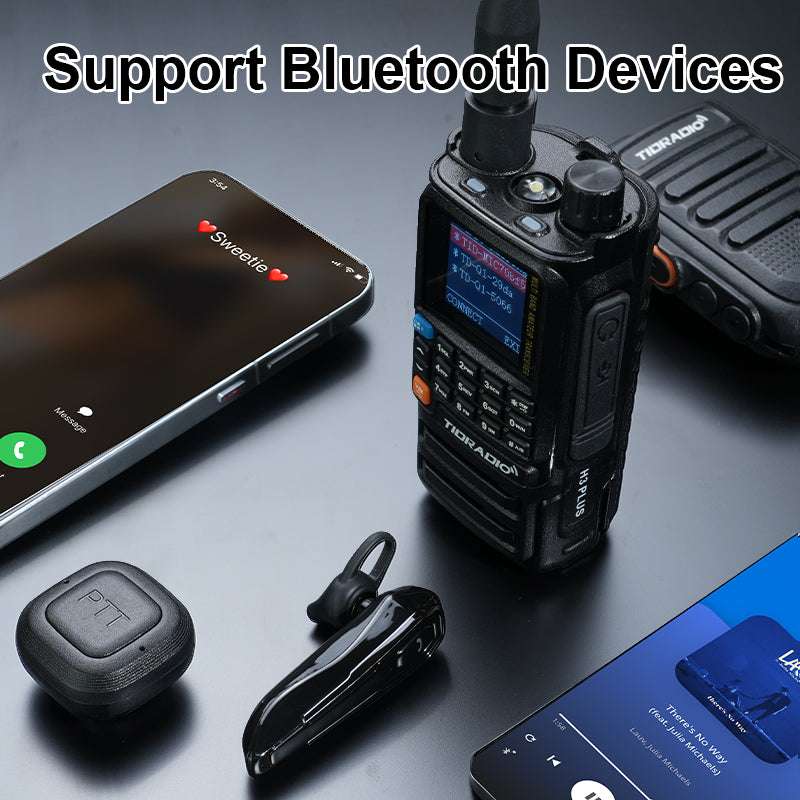 New Upgraded TIDRADIO H3 Plus Ham GMRS Unlocked Global Repeater Bluetooth Answerphone Air Band Long Range Wireless Programming AM airband Wireless Portable Radio with Upgradable firmware