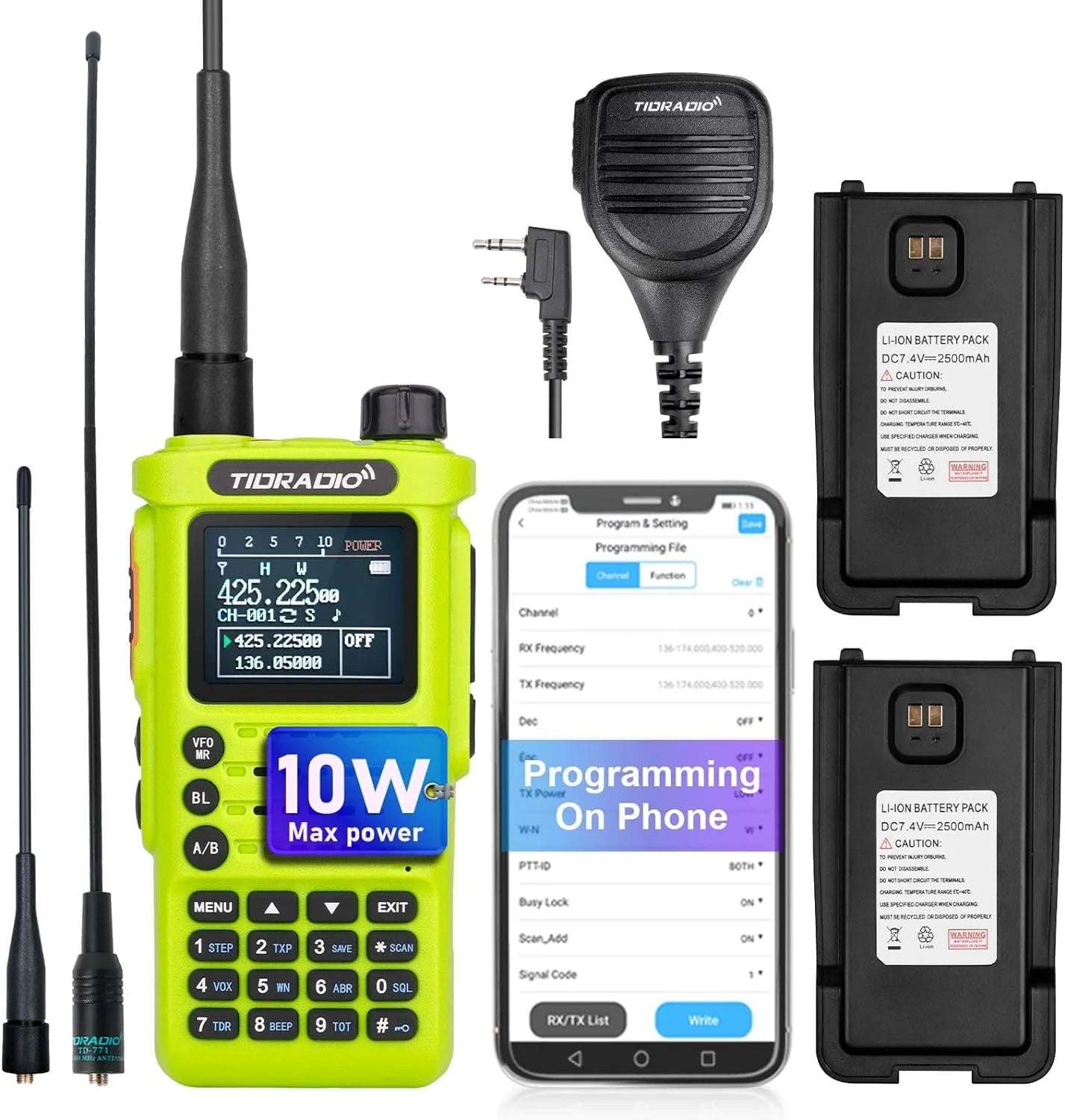 TIDRADIO H8 10W Dual Band Ham Radio – Portable VHF/UHF Amateur Transceiver with C4FM Digital & Analog FM, DMR & D-STAR Support, APRS GPS, Repeater Access, Dual Watch, Voice-Activated VOX, CTCSS/DCS Privacy Codes, Programmable Memory Channels, High-Capacity Battery, USB-C Fast Charge, Rugged IP67 Design for Emergency Communications, Field Operations, DXing, Ham Radio Beginners & Contesting, Mobile Mount & Remote Control Ready