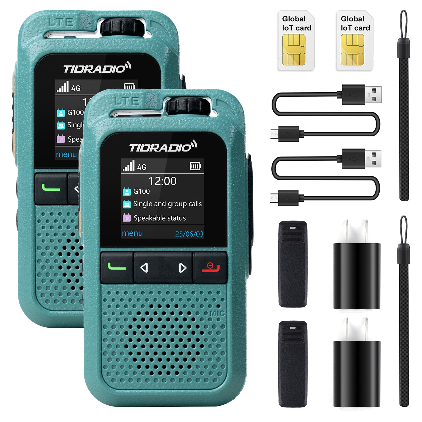 TD-G100 Global PTT Unlimited Range Walkie Talkies 4G PoC Radio with SIM Card
