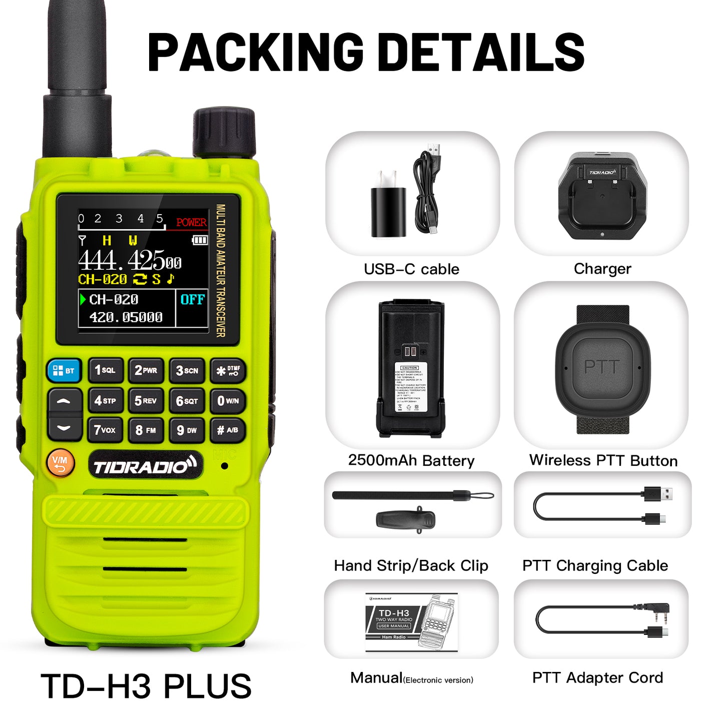 H3 Plus 5W Ham GMRS Bluetooth Radio