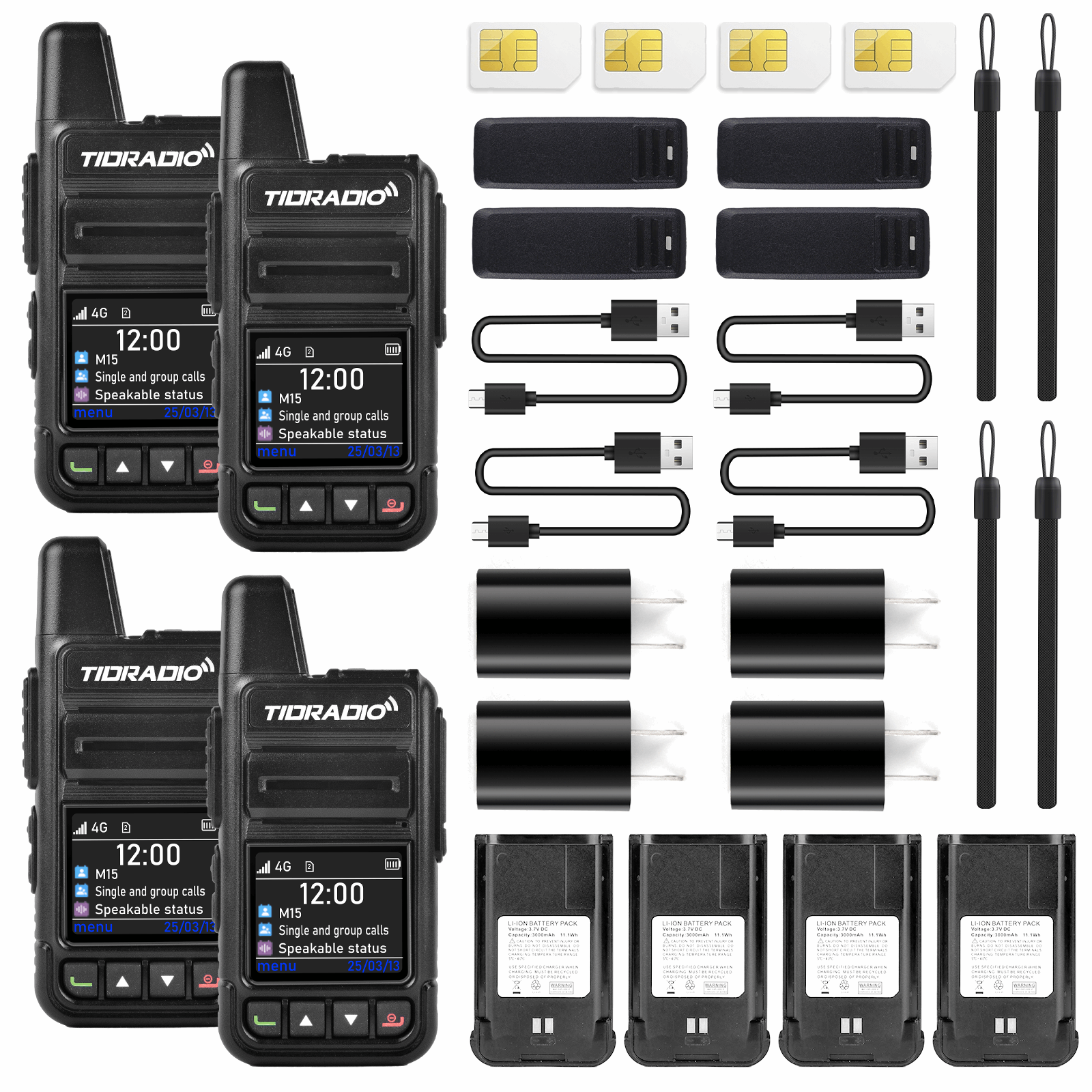 TD-M15 Global PTT Unlimited Range Walkie Talkies 4G PoC Radio with SIM Card