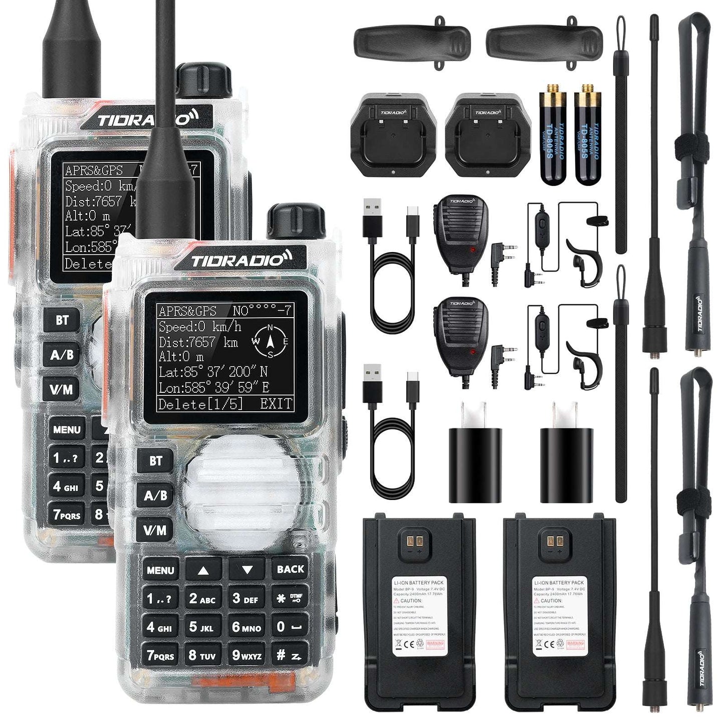 TD-H9 10W APRS GPS Bluetooth Handheld Radio 2 Pack 4 Pack