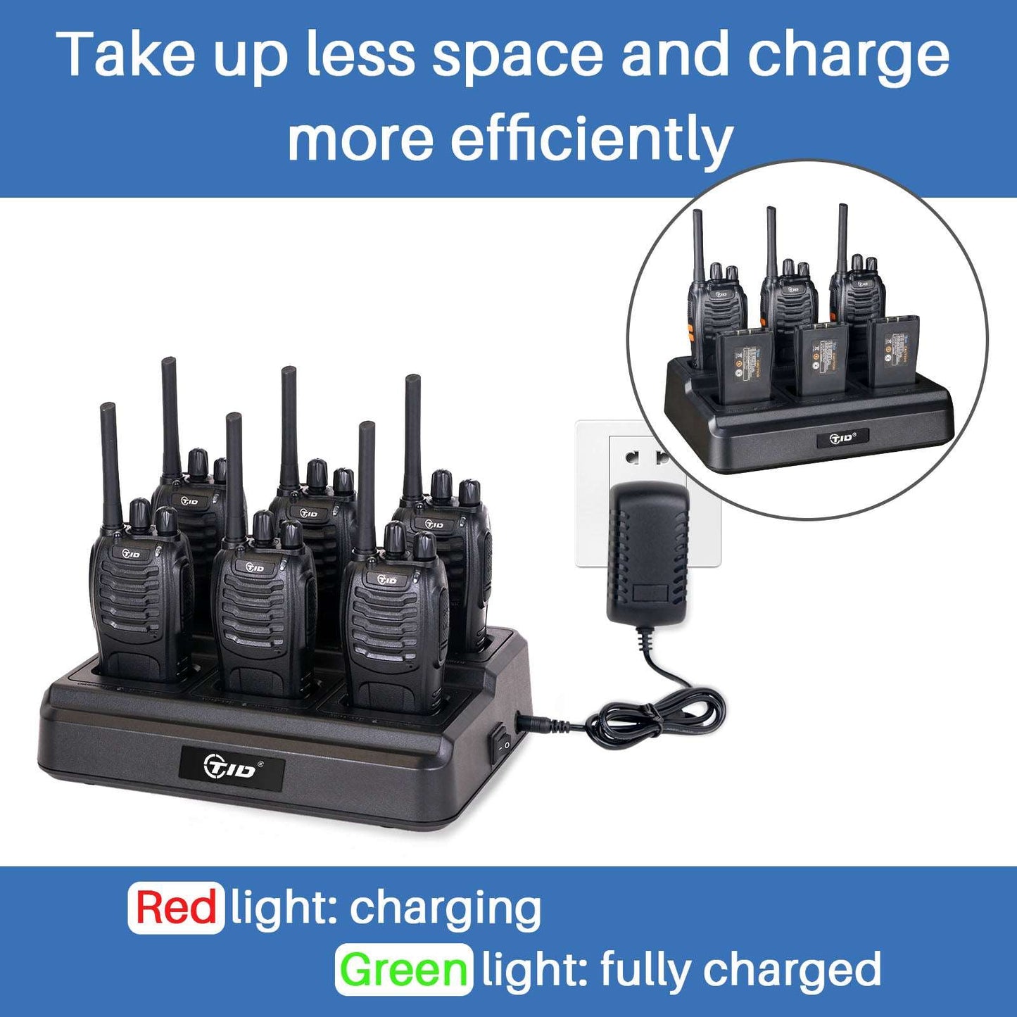 Tidradio TD-V2 (6 Packs) 16CH 2 Way Radio Long Range Walkie Talkies