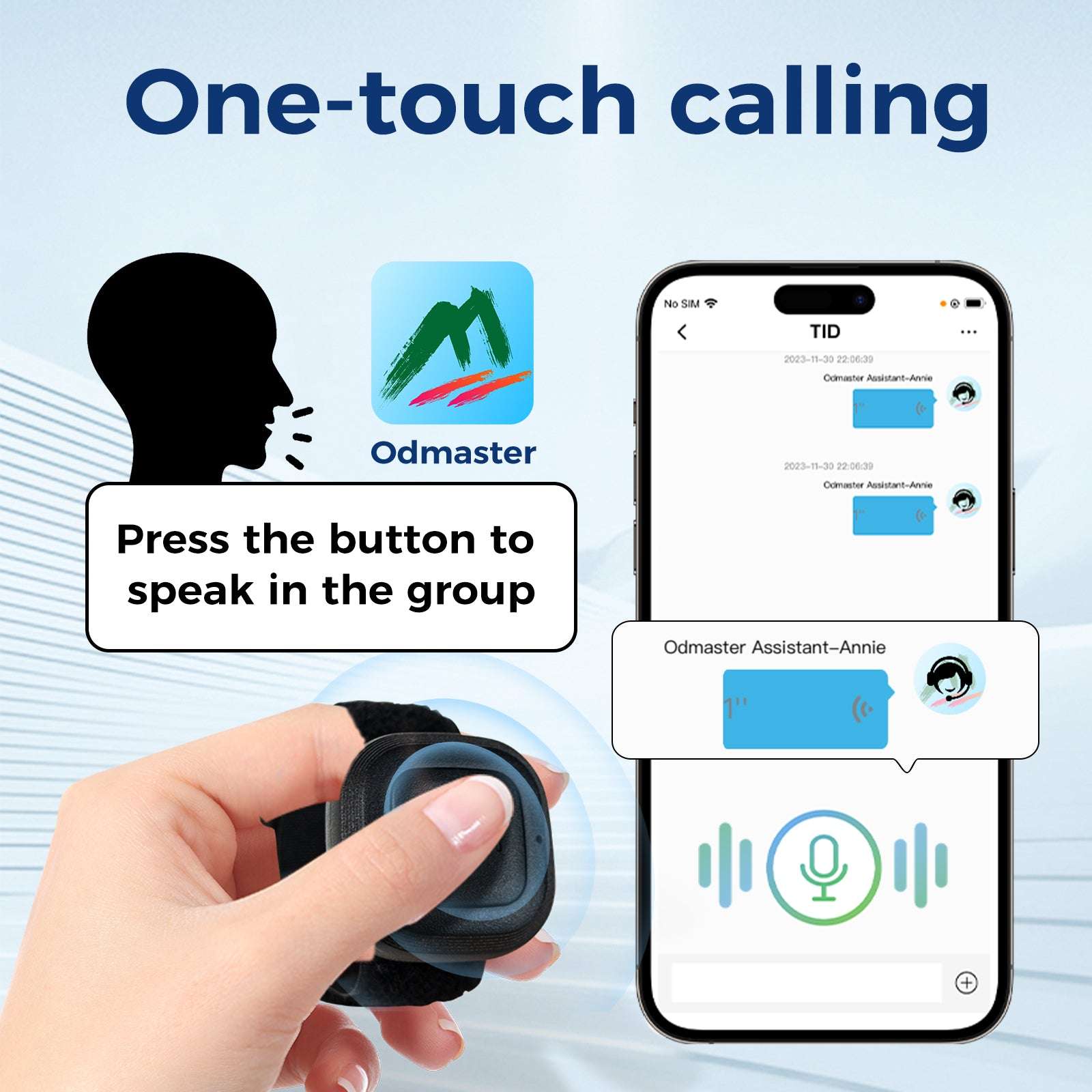 2 in 1 Wireless PTT Button for ODmaster APP (Mic & Programmer) Adapt to H3 plus