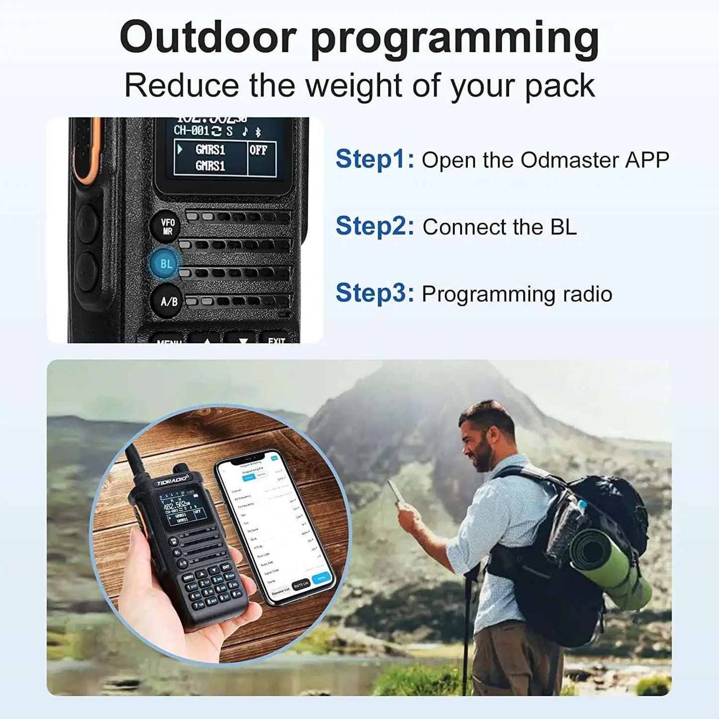 (2nd Gen) TIDRADIO TD-H8 10W HighPower Ham GMRS unlocked Radio Handheld with APP Wireless Programming,Long Range Two Way Radio USB-C Charger & Speaker Mic, Walkie Talkies two packs with 2 spare batteries