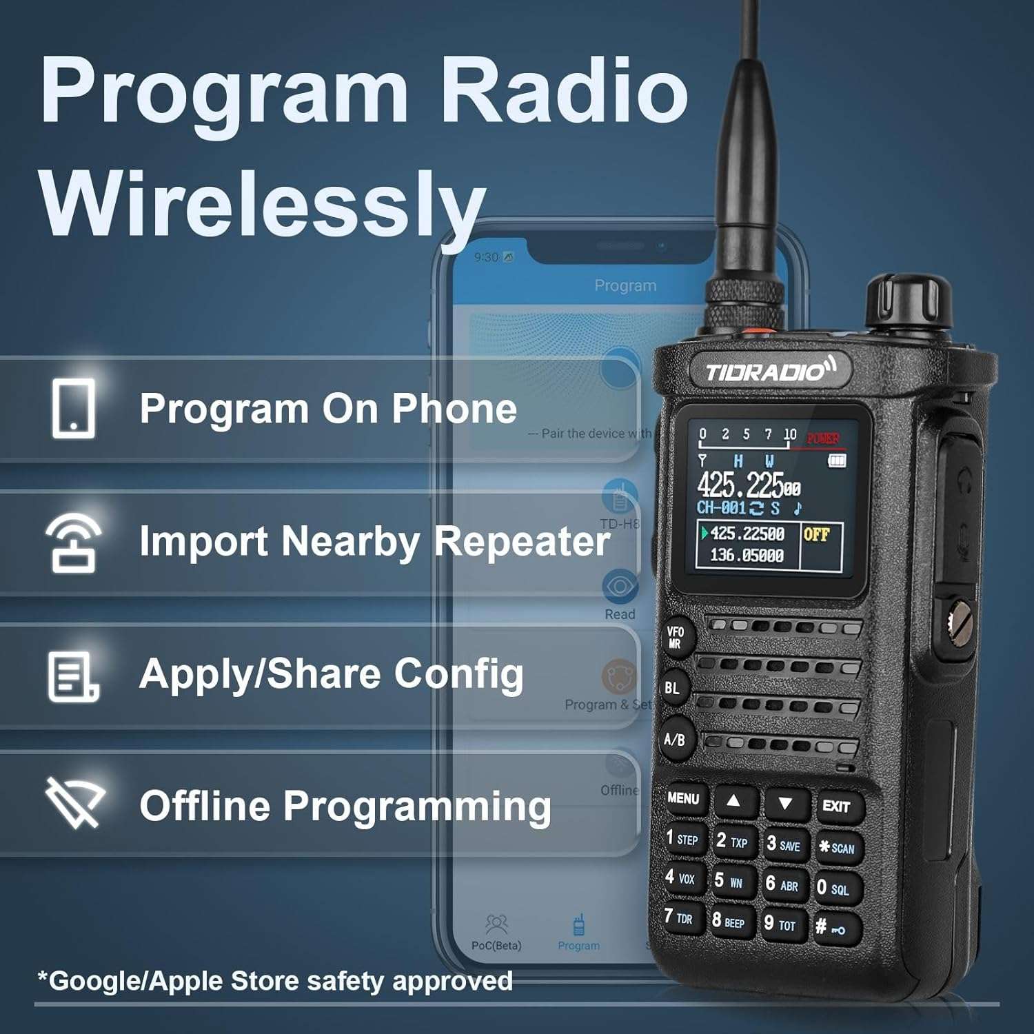 (2nd Generation) TIDRADIO TD-H8 10W HighPower Ham Radio Handheld with APP Wireless Programming,Long Range Two Way Radio with 2500mAh Large Battery (2pcs),USB-C Charger & Speaker Mic, Walkie Talkies