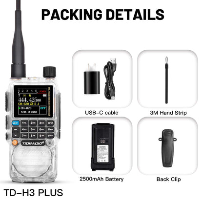 New Upgraded TIDRADIO H3 Plus Ham GMRS Unlocked Global Repeater Bluetooth Answerphone Air Band Long Range Wireless Programming AM airband  Wireless  Portable Radio with Upgradable firmware