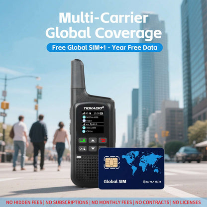 TIDRADIO TD-M2 PR Global Walkie Talkie, Long Range 4G Cellular Network PoC Radios + FRS, Dual-Mode-Standby-PTT SIM Card Included