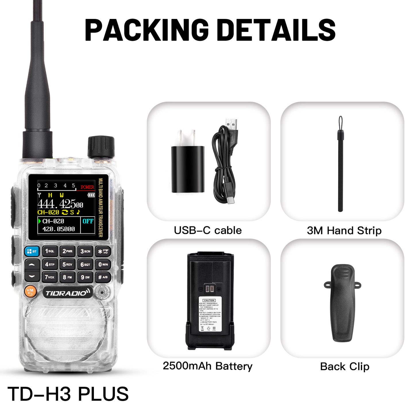 H3 Plus Ham GMRS 5W Bluetooth Radio