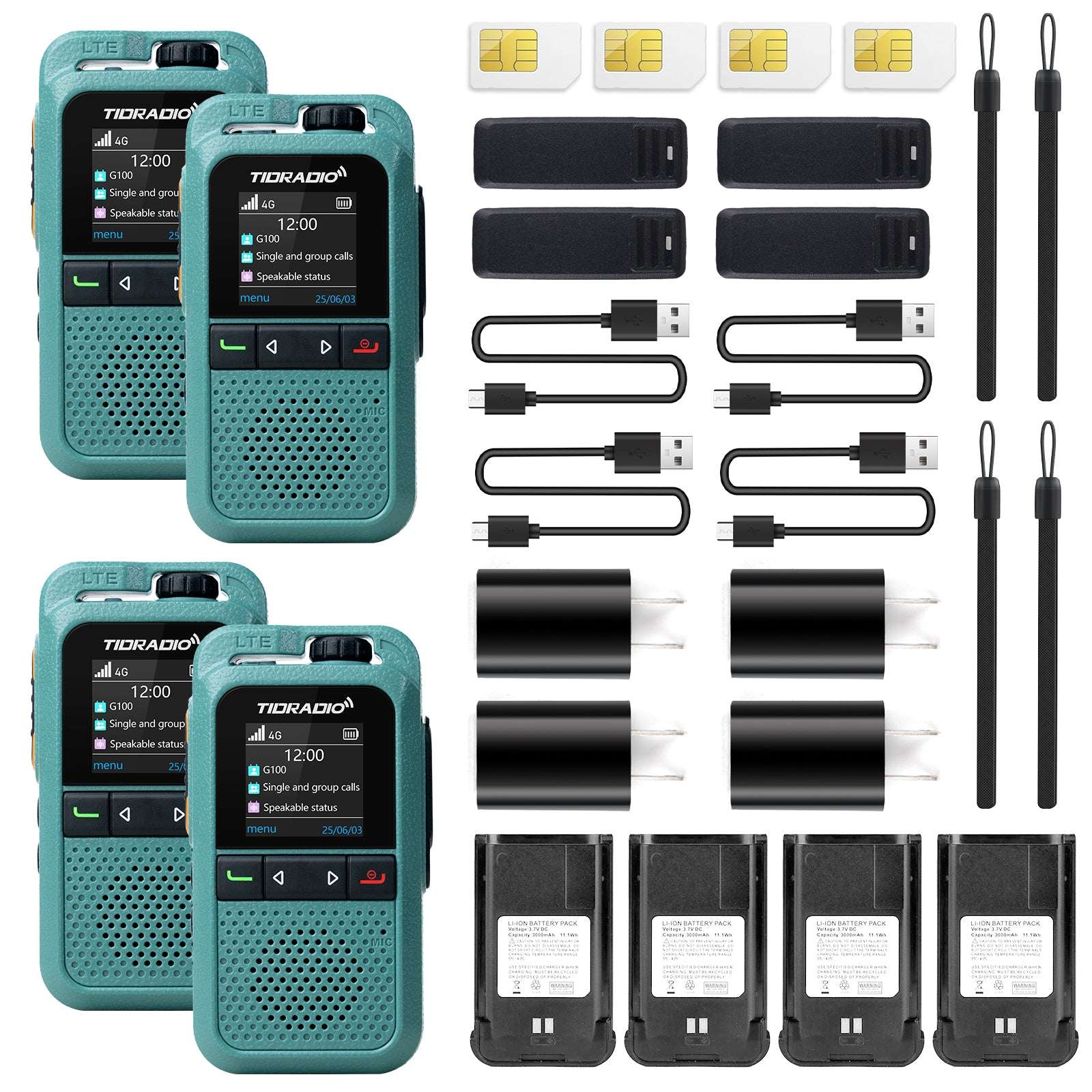 TD-G100 Global PTT Unlimited Range Walkie Talkies 4G PoC Radio with SIM Card