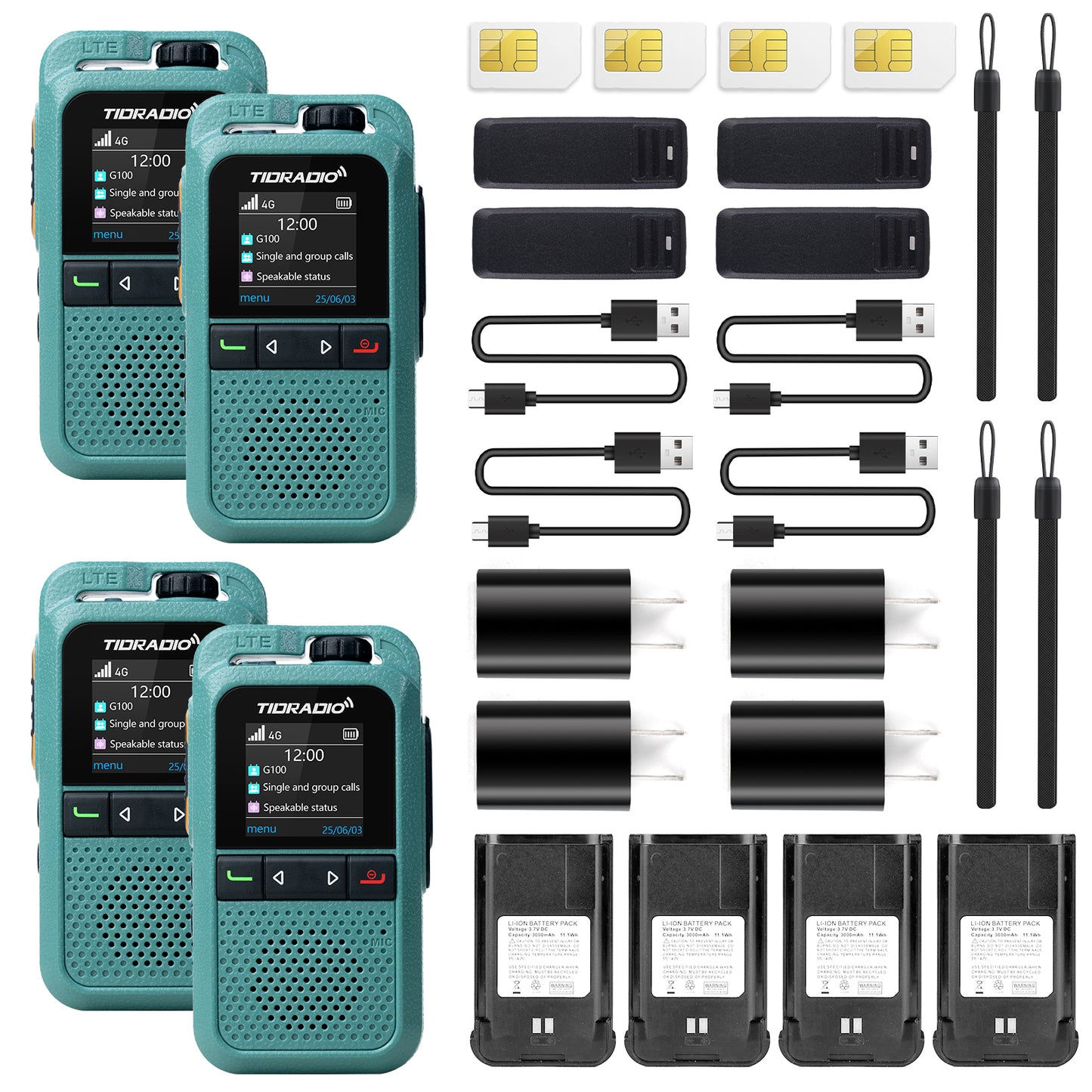TD-G100 Global PTT Unlimited Range Walkie Talkies 4G PoC Radio with SIM Card