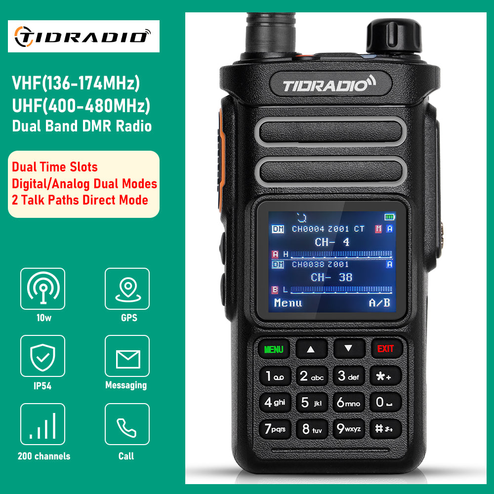 TIDRADIO DP738 10W Analog Digital DMR Radio